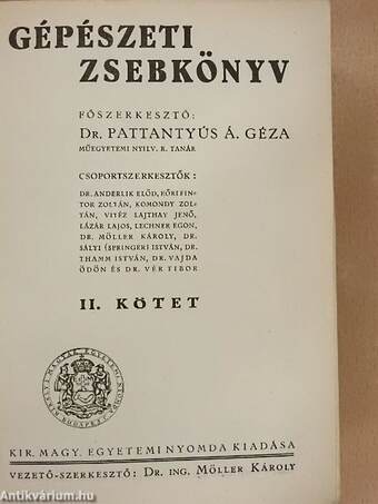 Gépészeti zsebkönyv II. (töredék)