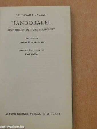 Handorakel und Kunst der Weltklugheit