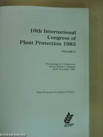 10th International Congress of Plant Protection 1983. volume 3. (töredék)