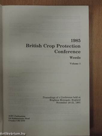 British Crop Protection Conference Weeds 1985/1-3.