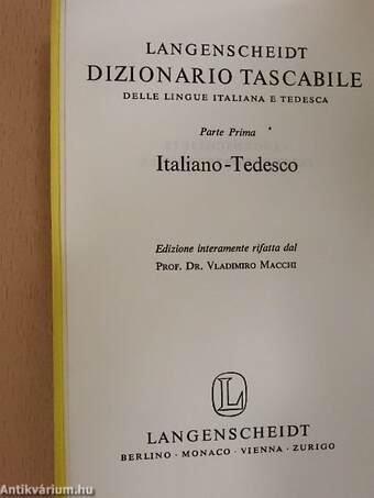 Langenscheidts Taschenwörterbuch der italienischen und deutschen Sprache I-II.