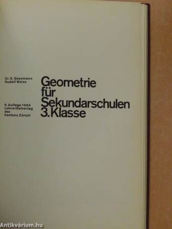 Geometrie für Sekundarschulen 3. Klasse