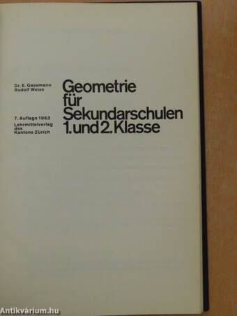 Geometrie für Sekundarschulen 1. und 2. Klasse