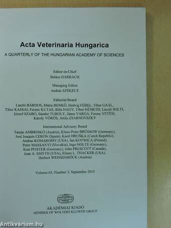 Acta Veterinaria Hungarica September 2015