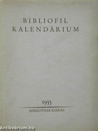 Bibliofil kalendárium 1933