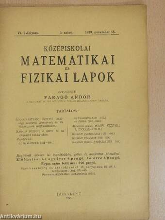 Középiskolai matematikai és fizikai lapok 1929-31. (vegyes számok) (10 drb)