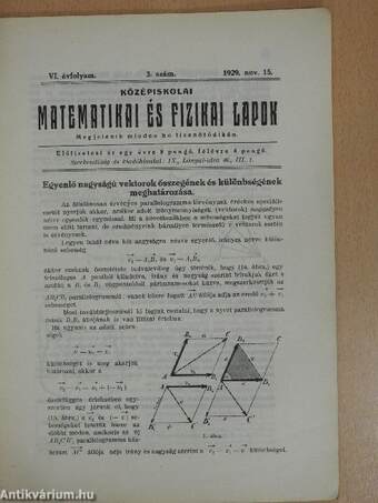 Középiskolai matematikai és fizikai lapok 1929-31. (vegyes számok) (10 drb)