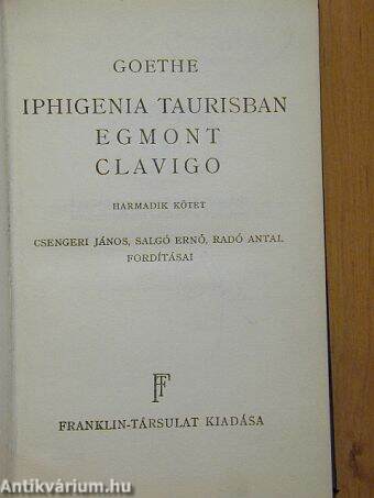 Iphigenia Taurisban/Egmont/Clavigo