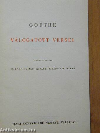 Goethe válogatott versei