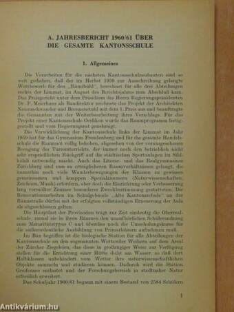 Kantonale Handelsschule Zürich Jahresbericht 1960/61