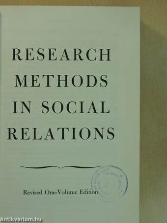 Research methods in social relations