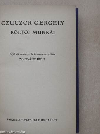 Czuczor Gergely költői munkái