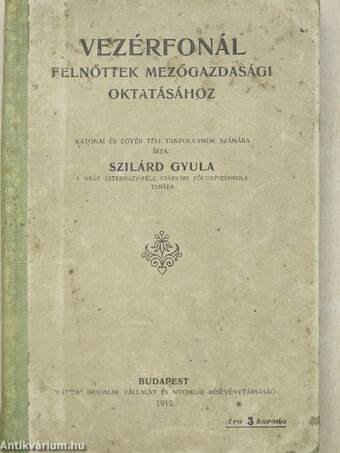 Vezérfonál felnőttek mezőgazdasági oktatásához