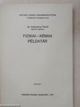 Fizikai-kémiai példatár