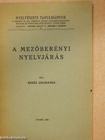 A mezőberényi nyelvjárás