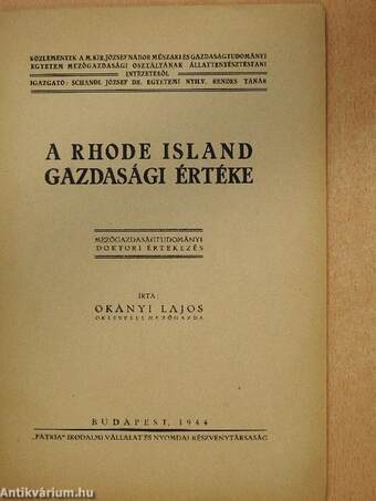 A Rhode Island gazdasági értéke