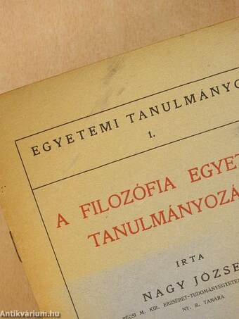 A filozófia egyetemi tanulmányozása