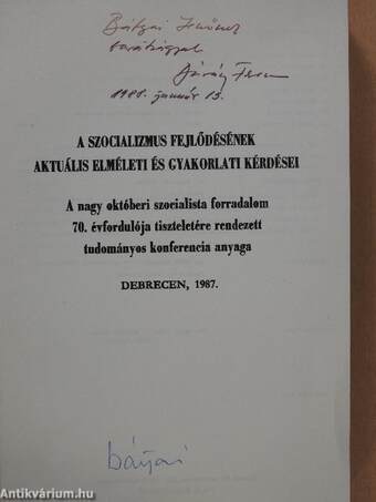 Társadalom, tudomány, egészségügy 1987/3. (dedikált példány)