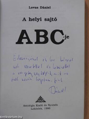 A helyi sajtó ABC-je (dedikált példány)