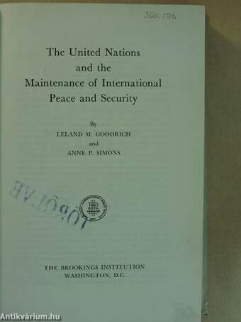 The United Nations and the Maintenance of International Peace and Security