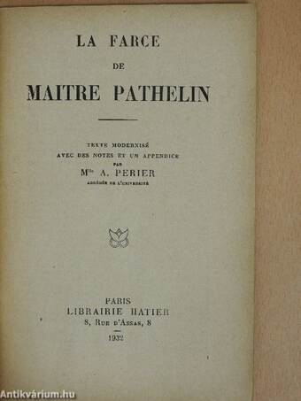 La Farce de Maitre Pathelin