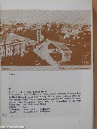 Debrecen műemléki katasztere 1987