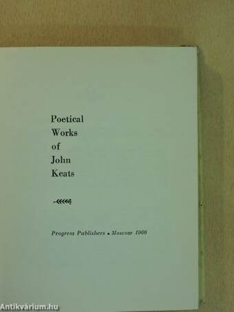 Poetical Works of John Keats