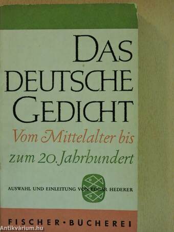 Das deutsche Gedicht vom Mittelalter bis zum 20. Jahrhundert