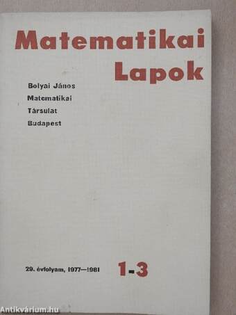 Matematikai Lapok 1977-1981.