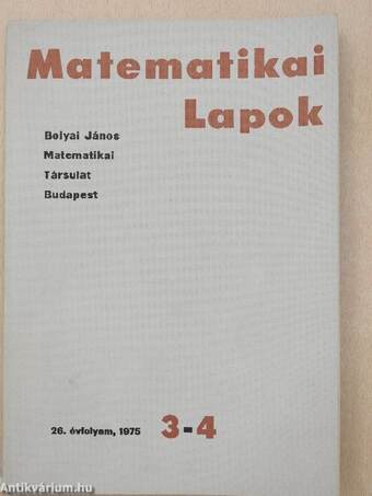 Matematikai Lapok 1975/3-4.