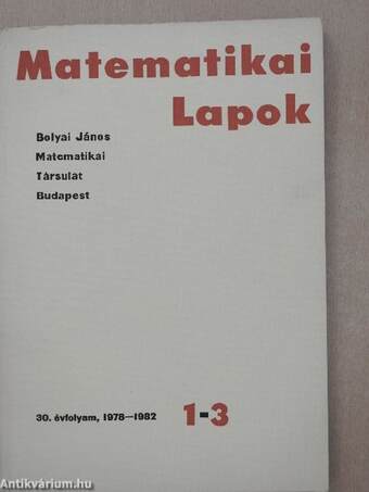 Matematikai Lapok 1978-1982.