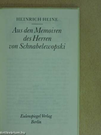 Aus den Memoiren des Herren von Schnabelewopski