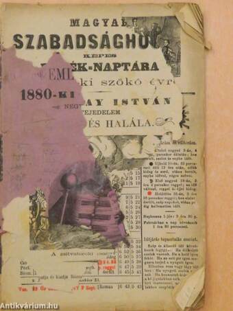 Magyar szabadsághősök képes emlék-naptára az 1880-ki szökő évre (rossz állapotú)