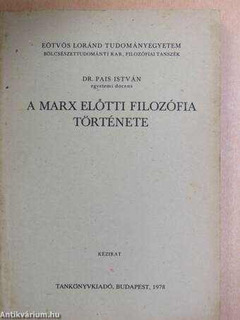 A Marx előtti filozófia története