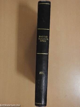 Magyar Bibliofil Szemle 1925. 1-4. szám