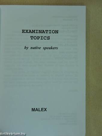 Examination topics by native speakers