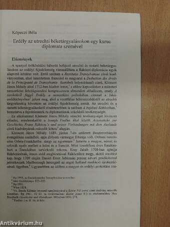 Erdély az utrechti béketárgyalásokon egy kuruc diplomata szemével