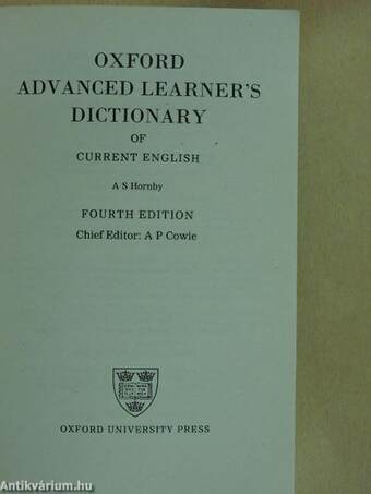 Oxford Advanced Learner's Dictionary of Current English