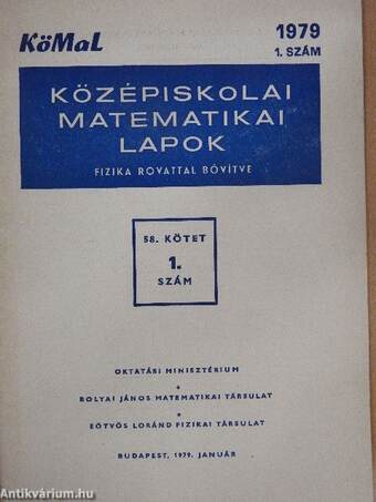 Középiskolai matematikai lapok 1979. (nem teljes évfolyam)