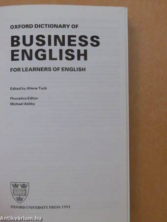 Oxford Dictionary of Business English for Learners of English