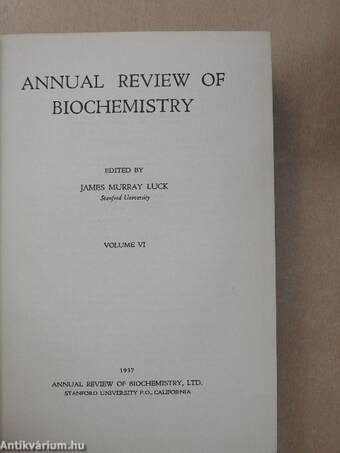 Annual Review of Biochemistry 1937