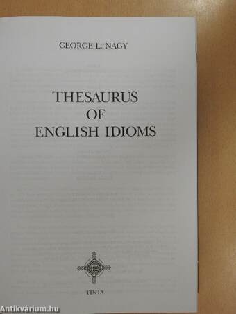 Thesaurus of english idioms