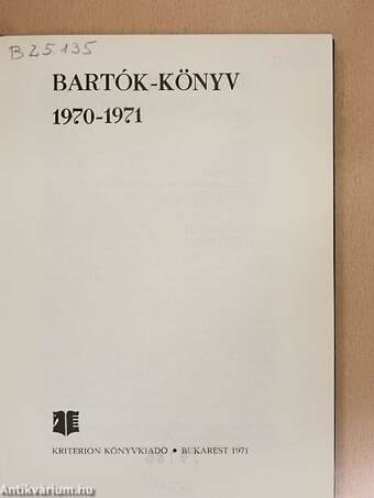 Bartók-könyv