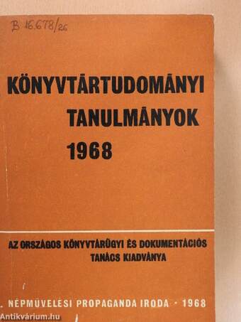 Könyvtártudományi tanulmányok 1968