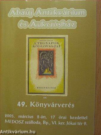 Abaúj Antikvárium és Aukciósház 49. könyvárverés