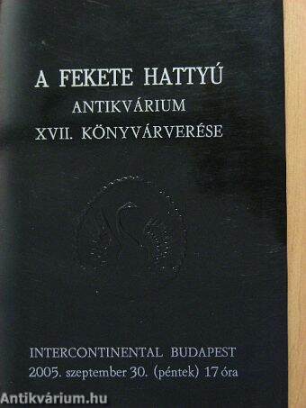A Fekete Hattyú Antikvárium XVII. könyvárverése