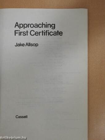 Approaching First Certificate