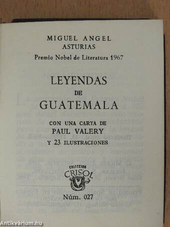 Leyendas de Guatemala (minikönyv)