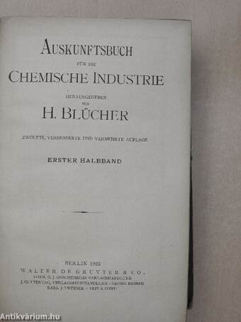 Auskunftsbuch für die Chemische Industrie I.
