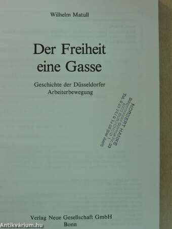 Der Freiheit eine Gasse